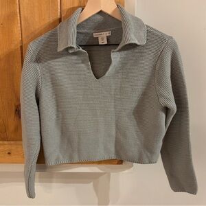 Light Gray-Blue color V-Neck Women's Sweater